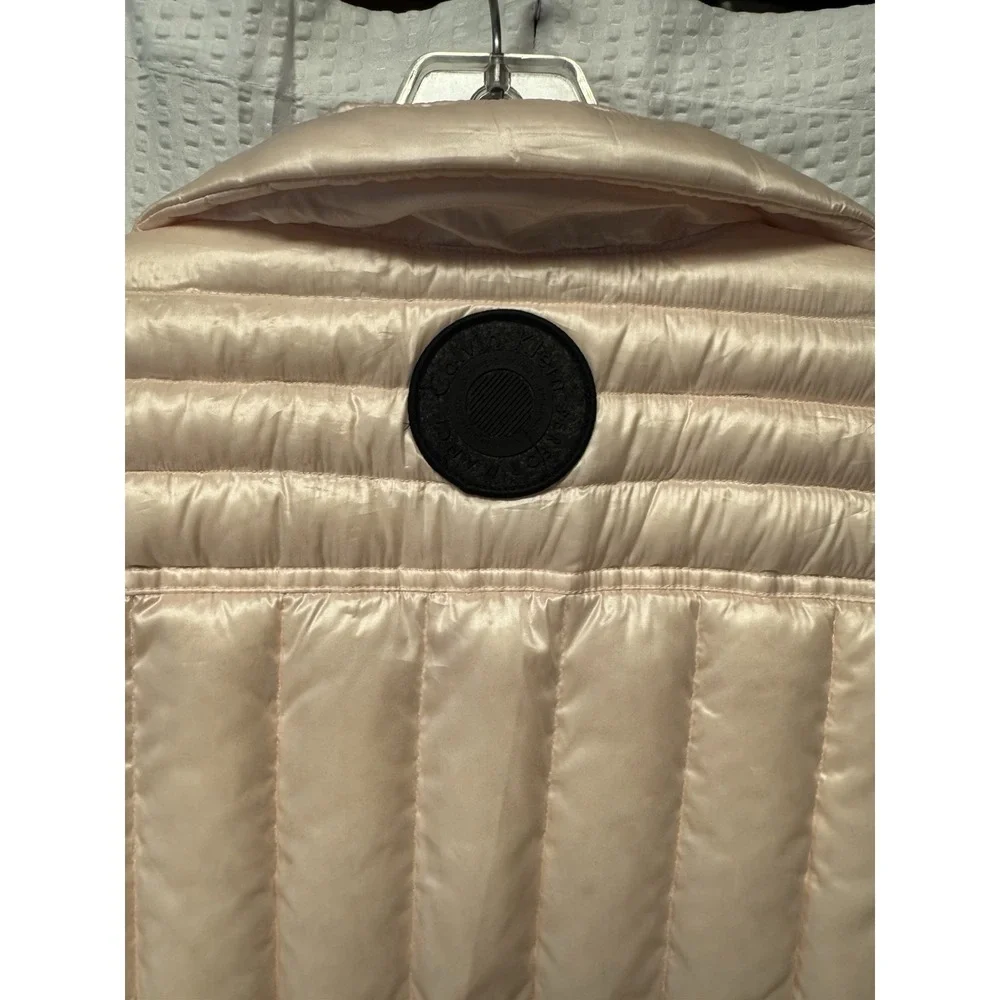 Calvin Klein Women's Pink Black Performance‎ Puffer Quilted Vest Premium Down XL